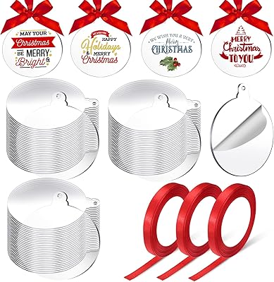 3 -inch transparent transparent acrylic Christmas ornaments, round virgin acrylic glass ornament, hanging Christmas decoration with 2 ribbon rolls for Christmas tree, DIY, crafts, home decoration (75).. DIAYTAR NIGERIA brings the joy of affordable shopping to your fingertips with delivery in less than 8 days.