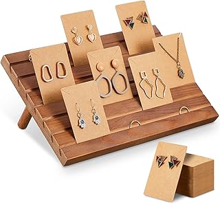 Blulu 31 pieces of wooden earrings preposses for jewelry earrings display with cardboard for sale of earrings and jewelry, display of photos and business cards, light brown.. Looking for a deal? DIAYTAR Nigeria has thousands waiting for you.