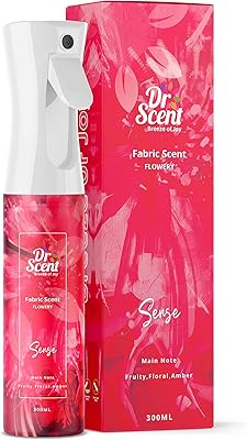 Textile spray dr. scent with soft fruity notes, strong floral notes and a daring amber finish (300 ml).. DIAYTAR NIGERIA: Connecting Nigerians with their needs through our affordable and diverse marketplace.
