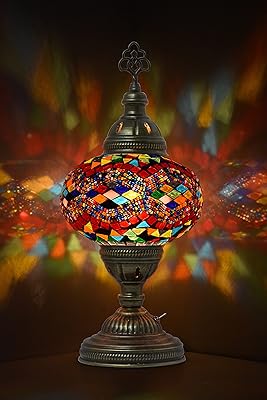 Turkish Mozdest battery lamp with integrated LED light, wireless mosaic table lamp, antique Moroccan decorative glass lampshade, lamp in laptop for bedside desk.. DIAYTAR NIGERIA: Your partner in affordable online shopping with dependable delivery within 8 days.