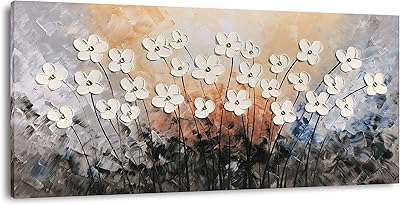 Yihui arts Large hand -painted tapestry, oil painting on canvas, flower wall art for living room decoration, contemporary art framed ready to hang.. Discover a world of affordable shopping with DIAYTAR NIGERIA's vast marketplace delivered to you in days.