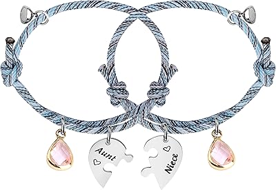 Ujims aunt niece multi distribution heart corresponding rope bracelet gift niece aunt birthday jewelry graduation.. DIAYTAR NIGERIA: Where value meets variety with reliable nationwide delivery in under 8 days.