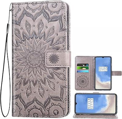 Portable shell for OnePlus 7T with screen protective film in tempered glass, leather flap, card holder and support for OnePlus 7T, OnePlus 7T 1Plus, 1plus, 1+ 1+ 7t for women and man, gray.. Shop efficiently with DIAYTAR NIGERIA, offering thousands of products at unbeatable prices delivered promptly.