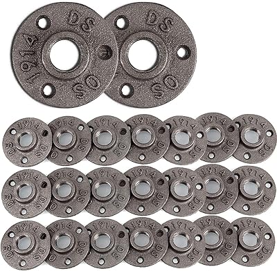Set of 40 pieces of decorative threaded floor trim for plumbing in malleable cast iron for craft projects, old furniture, 1/2 inch shelf decoration.. Experience retail therapy without the financial stress at DIAYTAR NIGERIA's affordable e-commerce platform.