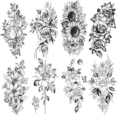 8 Temporary tattoos sheets 3D High flowers Falfers False tattoos sticker waterproof tattooing pink peony for women girls (flower2).. Nigeria's e-commerce leader delivers unmatched variety and value to your doorstep in just 5-8 days.