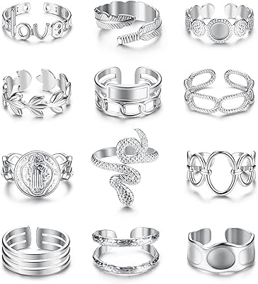 Furroyal set of large 18 carat gold plated rings for women, stainless steel rings, Boho Midi style, twisted twisted rings stackable adjustable adjustable.. Shop millions of products across categories on DIAYTAR Nigeria — delivered right to your door.