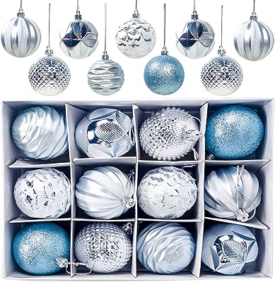 Gxhong Christmas balls, package of 12 Christmas tree balls, Christmas tree decorations, mates, shiny, glitter, Christmas tree balls, diameter 6 cm, blue.. Your complete marketplace solution, DIAYTAR NIGERIA offers unbeatable value with delivery within the week.