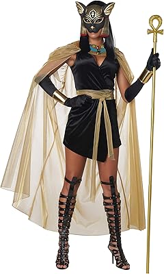 Californian Californian Customs and Bastet Californian goddess costume for adults, black/gold, size M.. DIAYTAR NIGERIA brings the marketplace home to you with affordable prices and delivery in 5-8 days.