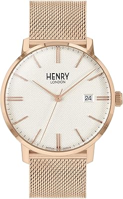 Adult watch Henry London, classic analog, quartz with stainless steel bracelet HL40-0374.. Discover endless shopping possibilities at DIAYTAR NIGERIA, with budget-friendly prices and reliable delivery.