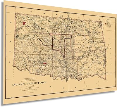 Map of Indian Territories Historix 1887 18x24 inch.. Shop smart, shop DIAYTAR — Nigeria’s trusted e-commerce site.