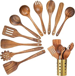 Wooden kitchen battery, set of kitchen utensils with teak wood pint and wooden cooking spatula, natural and healthy non-stick kitchen battery, durable set of 11 pieces.. Shop smarter with Nigeria's premier e-commerce platform, featuring affordable products delivered nationwide.
