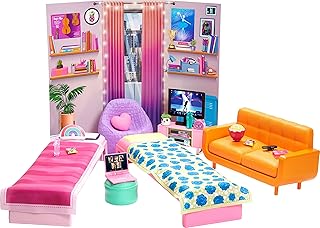 Barbie: Big City Dreams bedroom with 2 beds, sofa, pear armchair, room furniture, decoration and accessories, children's gift from 3 to 7 years old.. Save time and money with DIAYTAR Nigeria’s online store.