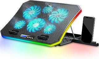 Topmate C12 COOKING COOK FOR LAPTABLE RGB COLLECTOR REGEURTHER FOR MODE PARTABLE for use on desktop and knee, Fan support for laptop 8 adjustable heights with 6 silent fans and telephone support, for laptops from 15.6 to 17.3 inches - LED Blue LED light.. Quick delivery. Quality products. Great deals. That’s DIAYTAR Nigeria.