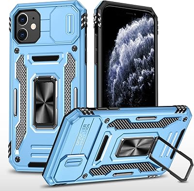 Sliding camera shell for iPhone 11 6.1 Fummate with integrated magnetic ring that pivots.. Shop anytime, receive on time — only with DIAYTAR Nigeria.