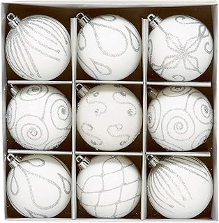 Set of 9 white Christmas tree balls, plastic (6 cm) from Christmas Direct.. Experience shopping satisfaction with DIAYTAR NIGERIA's vast selection and budget-friendly delivery options.