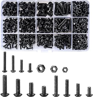 Kit of nuts and bolts with 500 pieces, set of nuts and black hexagonal heads, kit with nuts and hexagonal bolts M3/M4/M5 with box.. DIAYTAR NIGERIA: Where every Nigerian finds what they need at prices they can afford, delivered promptly.