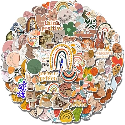 100 pieces of stickers of decoration of an abstract minimalist bohemian for water bottle, laptop, telephone, skateboard stickers for teenage girls children women women.. DIAYTAR NIGERIA combines affordability with convenience, delivering your purchases within 5-8 days.