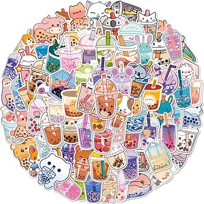100 boba stickers, cute bubble tea stickers, Kawaii waterproof drink stickers, Vinyl gifts for phone, laptop, water bottle, luggage, adolescents, children, girls girls.. DIAYTAR NIGERIA revolutionizes online shopping with competitive prices and reliable 5-8 day delivery.