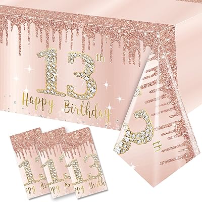 Package of 3 13th anniversary decorations table for pink girls.. DIAYTAR Nigeria: Where affordability meets fast and reliable e-commerce service.