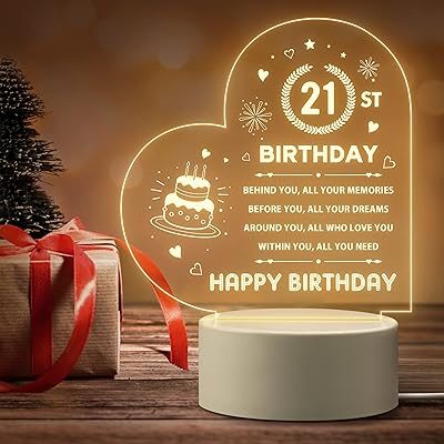 Bandash 21st anniversary for women's gifts, personalized engraved night light, best niece and niece, lamp with warm words, memory for her (Sta14Hl).. Explore a world of choices with DIAYTAR NIGERIA's vast catalog and budget-friendly nationwide shipping.