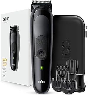 Braun MBMGK5 multiple grooming kit, 100 years edition, 6 in 1 grooming kit for men including short and long combs, a hair clipper and a precision mower.. Experience convenient online shopping on DIAYTAR Nigeria — wide selection and affordable delivery.