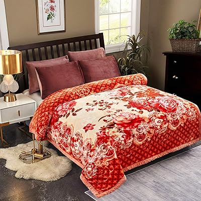 Raschel coverage in jml plush, Korean - soft and silky mower blankets, 2 -layer printed fleece blanket (orange flowers, queen).. DIAYTAR NIGERIA transforms desires into deliveries with our affordable prices and dependable shipping.