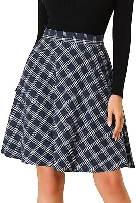 Classic trapezius skirt in tartan for women with elastic waist and knees length.. DIAYTAR NIGERIA connects you with thousands of products at competitive prices, delivered within a week.