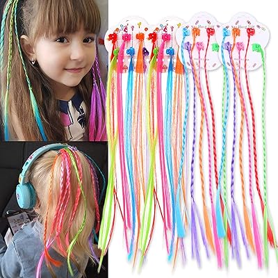 Children's hair extensions with hair clips, braided hair clips neon rainbow for girls, hair decorations, birthday party, good for children, 24-piece show.. DIAYTAR NIGERIA brings the nation's largest product catalog to your doorstep at prices you'll appreciate.