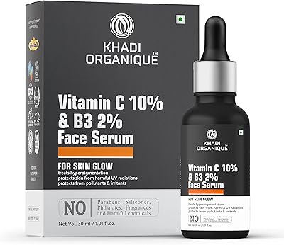 Organic khadi vitamin C (ascorbic ethyl acid) 10% + face serum B3 30 ml.. Discover a world of affordable shopping with DIAYTAR NIGERIA's vast marketplace delivered to you in days.