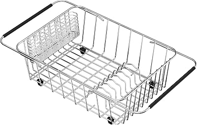 Lexin Tech Extensible dishwashing Drafts for kitchen counter, Durable Darator Drafts in 304 stainless steel with havoc racks on the sink, non-slip lids.. Shop the future with DIAYTAR NIGERIA - thousands of products, unbeatable prices, delivery within a week.