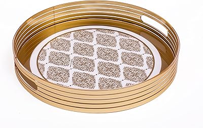 Round tray with golden base 36 * 5.5 cm, gold/transparent, tl0113533.. Great products, lower prices, fast delivery — DIAYTAR Nigeria has it all.
