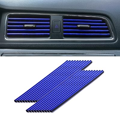 Leaft 20 pieces car air conditioner decoration strip for ventilation exit, universal flavable air ventilation strip, car interior accessories (brilliant blue).. DIAYTAR NIGERIA brings the marketplace home to you with affordable prices and delivery in 5-8 days.