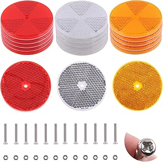 Rostark 15 pieces Round front reflector with 30 pieces 304 bolts and stinging plastic fixing reflective safety warning for aisles and car reflector trailers for dark night paths.. DIAYTAR NIGERIA: The marketplace that brings affordable products to every Nigerian home in under 8 days.