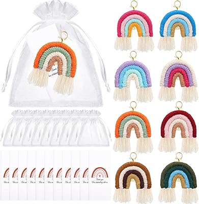 Kininclay 24-piece gift box comprising 8 macrame rainbow keychain.. DIAYTAR NIGERIA: Your one-stop e-commerce destination with affordable prices and nationwide delivery in 5-8 days.