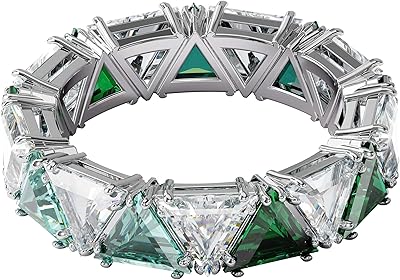 Jewelry collection Swarovski Ortyx ring, rhodium finish, green crystals, transparent crystals.. Shop confidently with Nigeria's most trusted e-commerce platform, offering swift and affordable delivery.