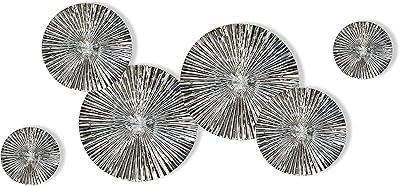 Artisanal wall art in metal to hang (silver 6 pieces).. Experience DIAYTAR NIGERIA, where extensive product variety meets pocket-friendly prices and reliable delivery.