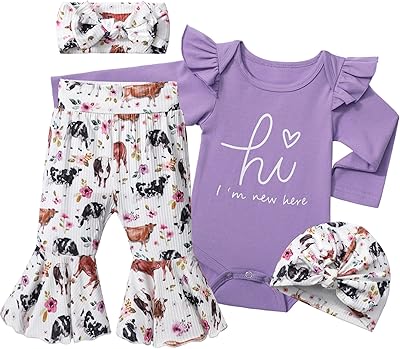 Clothes for newborn girls, 4 rooms for newborns, ruffle and bandana striping and banda banner, gift box.. DIAYTAR NIGERIA combines affordability with convenience, delivering your purchases within 5-8 days.