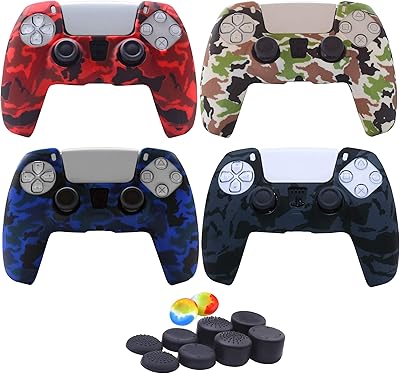 Non -slip silicone cover for Sony PlayStation 5 controller (4 parts) with protection for the thumb (Camo).. DIAYTAR NIGERIA delivers what matters - quality, affordability, and prompt nationwide shipping.