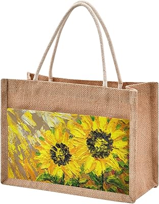 Kataco Sunflower jute tote bags bee with handles and zippers, jute flowers, canvas bags for shopping and grocery store.. Discover a world of choices with DIAYTAR NIGERIA's extensive marketplace and prompt shipping service.