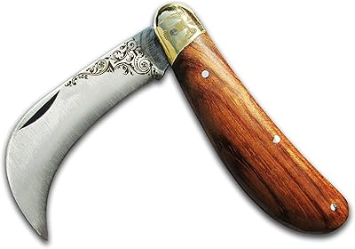 Folding garden knife, for wood grafting - Professional curved knife blade - handmade | High carbon walking march.. Shop smart, shop DIAYTAR — Nigeria’s trusted e-commerce site.