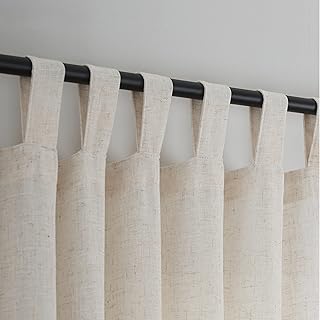 Semi-transparent curtains in natural linen veil Bird with eyelets filtering light for the living room, 52 "x 108", set of 2.. Save more, wait less — DIAYTAR Nigeria delivers faster than ever.