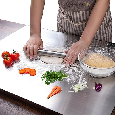 Comptoir cutting board round edge in stainless steel Organimius for cooking, heavy and extra wide (60 cm wide x 47 cm deep + 25 mm curvature).. Experience the power of choice with DIAYTAR NIGERIA's extensive catalog delivered within the week.