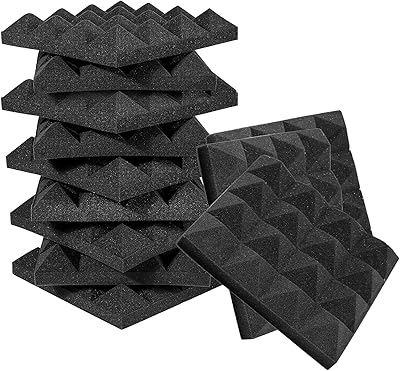 12 pieces of soundproofed foam pyramid soundproofed panels studio wall tiles.. DIAYTAR NIGERIA: Creating access to affordable products for every Nigerian with our swift delivery service.