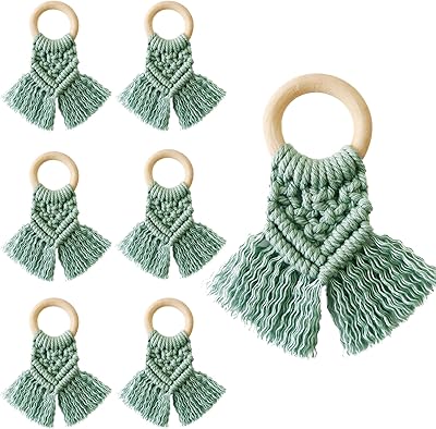 Set of woven cotton macrame circles set, 6 pieces, for wedding festival and dining table (olive green).. Enjoy low prices, wide selections, and reliable delivery with DIAYTAR Nigeria.