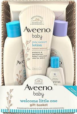 Aveeno Baby Welcome Little One Gift Basket Set of skin care including a cleaner.. Shop with confidence at DIAYTAR NIGERIA, where affordability meets reliability in less than 8 days.