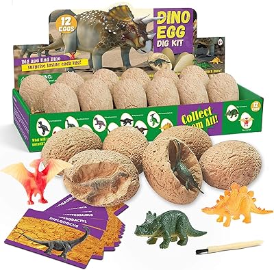 Dlmaonn excavation kit of dinosaur eggs, pack of 12, discover 12 different dinosaurs, Easter eggs, archeology and paleontology toys, dinosaur egg excavation kit, STEM gifts for boys and girls aged 3 to 5 years, 5 to 7 years old, 8 to 12 years old.. DIAYTAR NIGERIA transforms online shopping with competitive prices and dependable nationwide delivery.