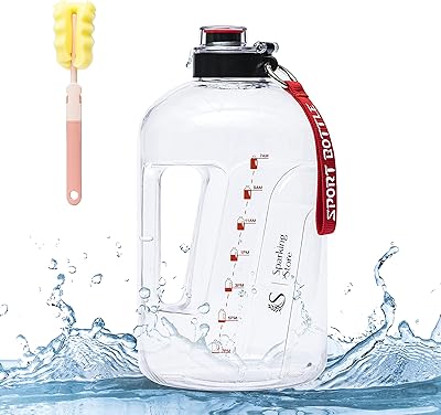 Bottle of Sparking Store of 1 Gallon with time markers and measurement ladders, without BPA, large bottles of water of 3.78 l for sport, outdoor sports, training (1 Gallon (3.78 l), red).. DIAYTAR NIGERIA delivers on our promise of extensive selection and budget-friendly nationwide shipping.