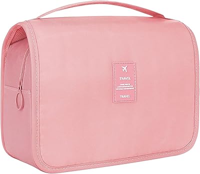 Travel toilet kit to hang for women and men, durable and waterproof cosmetic makeup organizer - pink, toilet bag.. The smarter way to shop online in Nigeria is through DIAYTAR Nigeria.