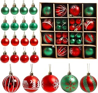 Joronb 44 pieces Christmas tree decorations unbreakable plastic balls with suspension ring for Christmas tree decoration, party, house, Christmas tree.. DIAYTAR NIGERIA: Your affordable gateway to thousands of products shipped nationwide within the week.