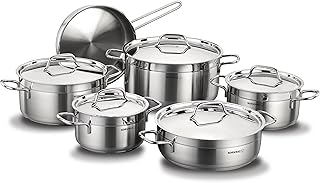 Korkmaz alpha plus kitchen battery plus 11 stainless steel rooms, induction kitchen battery and pots.. DIAYTAR NIGERIA delivers more than products - we deliver affordable solutions within the week.